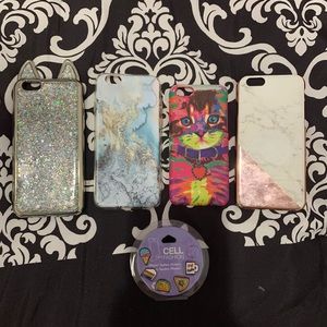 iPhone 6 and 5c phone cases with button stickers